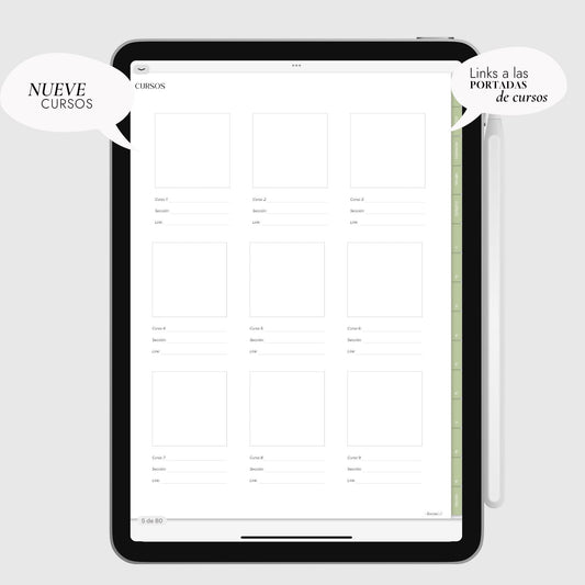 UPlanner Matcha - Cuaderno digital interactivo para la universidad con STICKERS de regalo