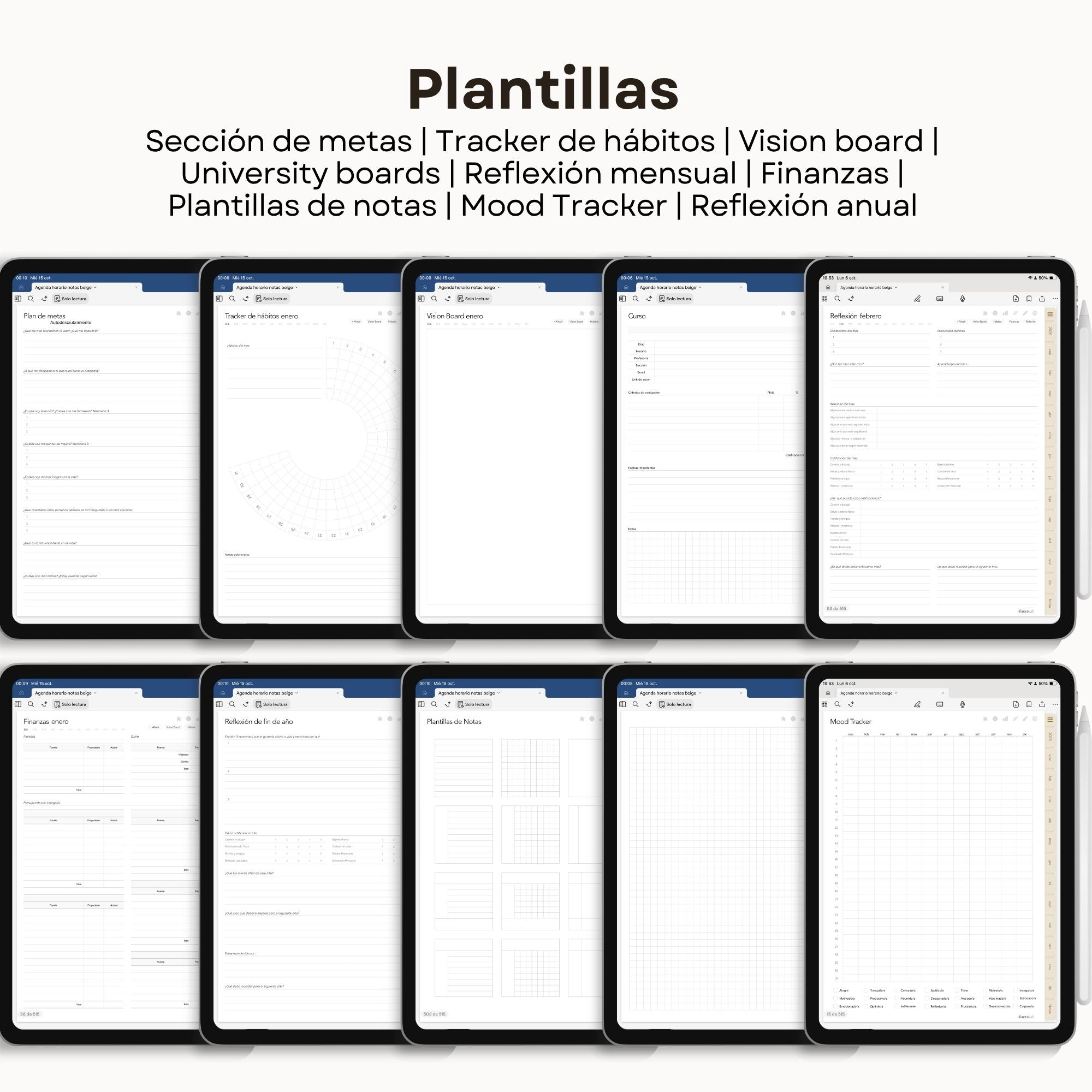 Agenda Digital Beige 2026 Diaria - Mockup en iPad