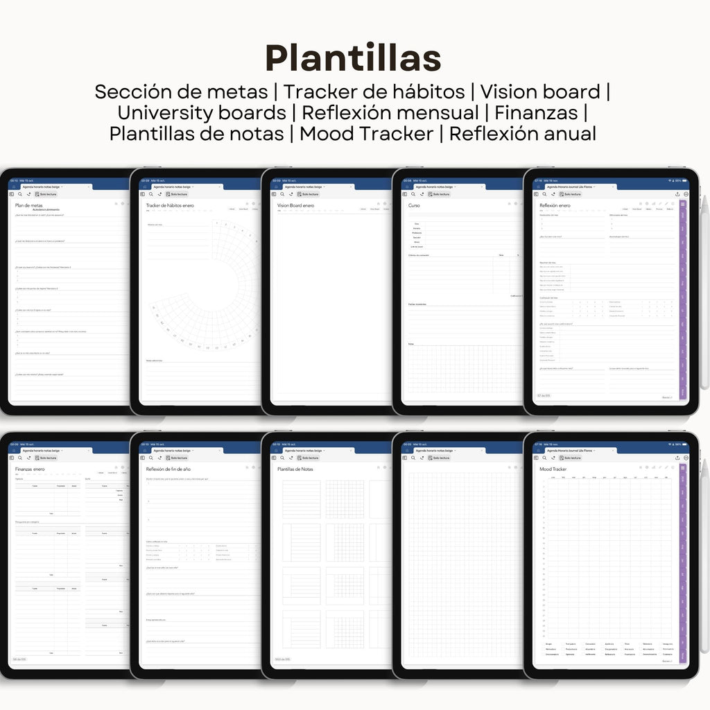 Agenda Digital Flores Lila 2026 Diaria