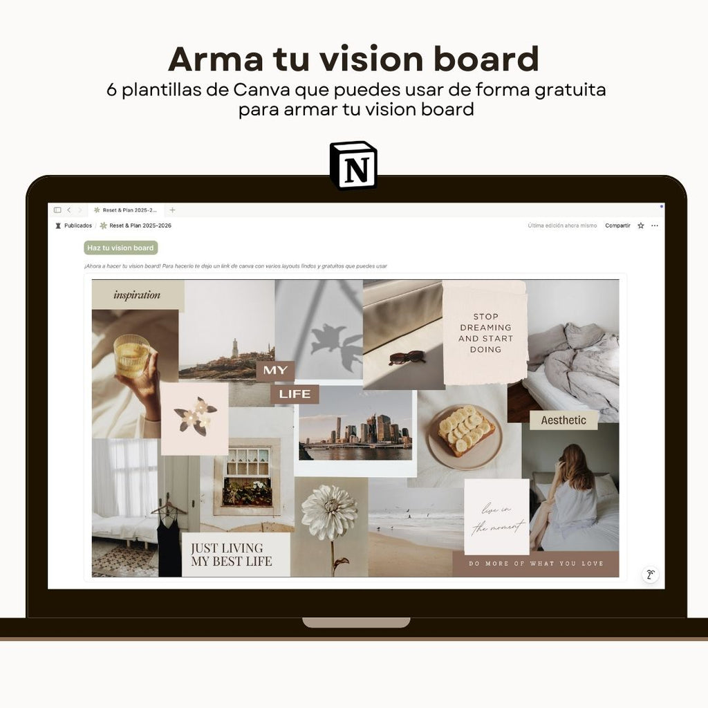 Reset & Plan 2026 - Plantilla de Notion - Ejemplo de uso en GoodNotes