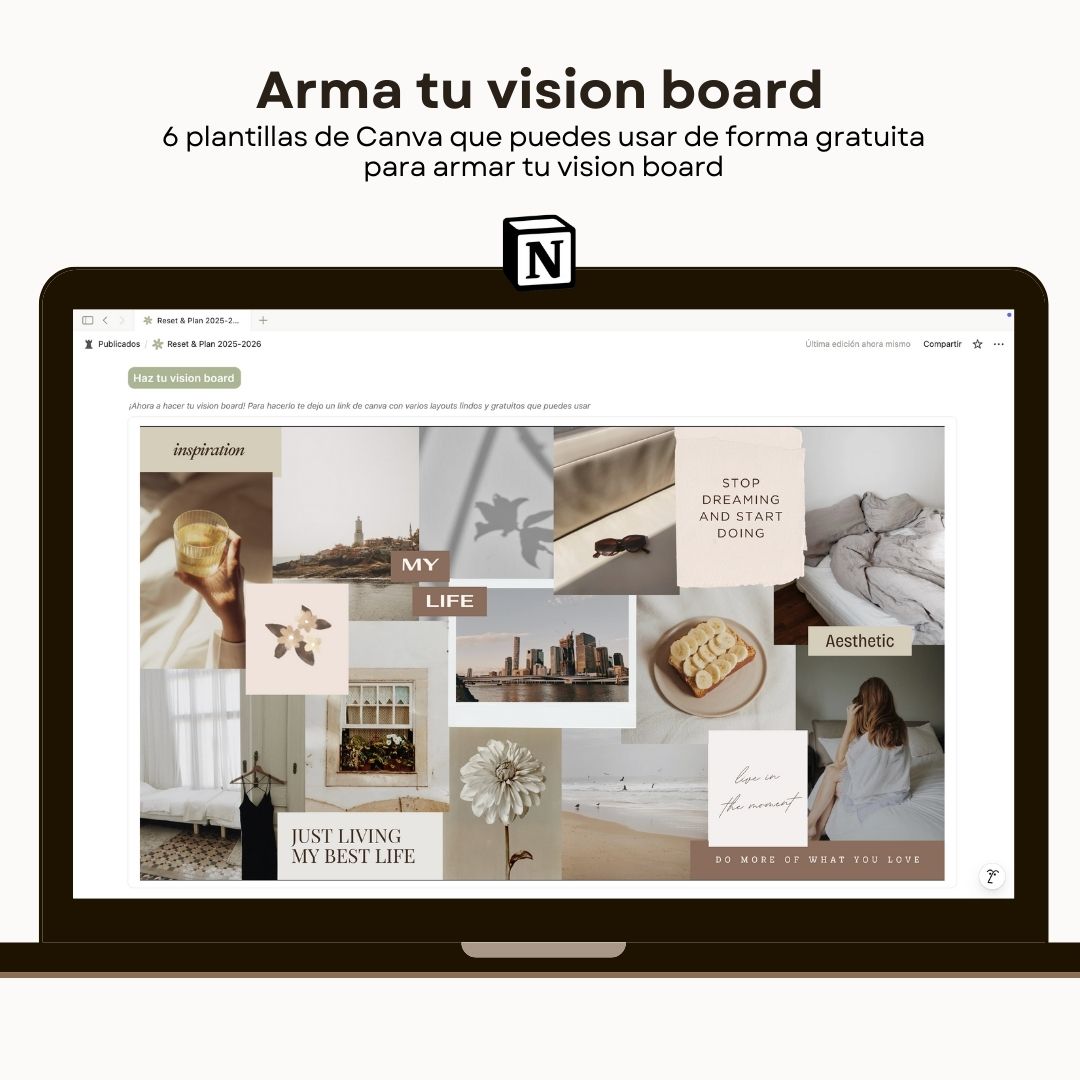 Reset & Plan 2026 - Plantilla de Notion - Ejemplo de uso en GoodNotes