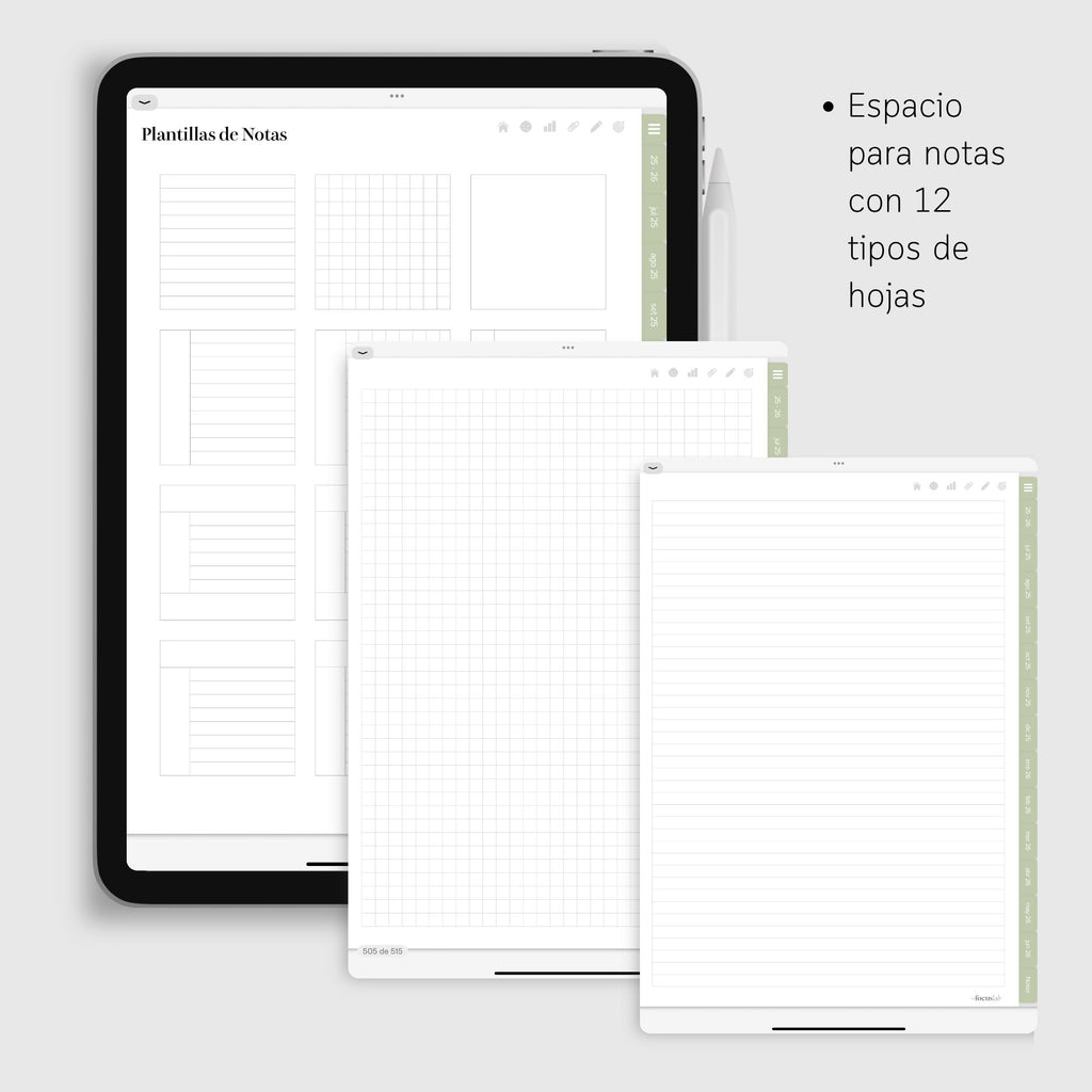 Agenda Digital Matcha 2025-2026 - Página de hábitos y metas
