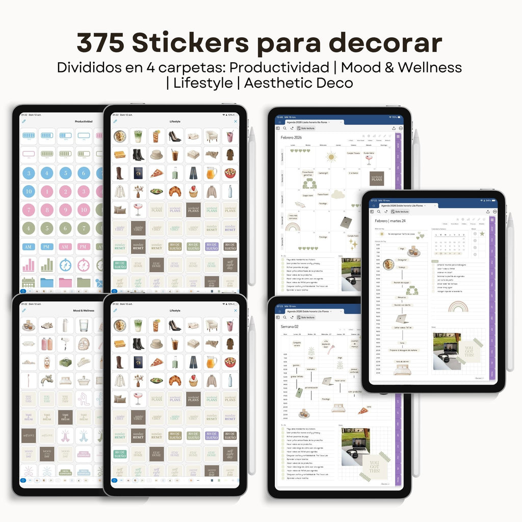 Agenda Digital Flores Lila 2026 Diaria