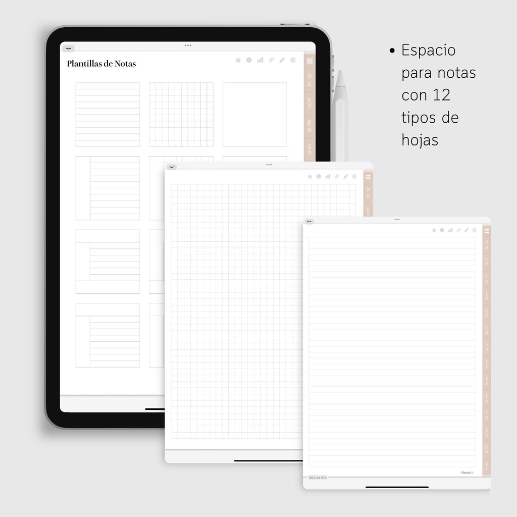 Agenda Digital Rosa 2025-2026 - Página de hábitos y metas
