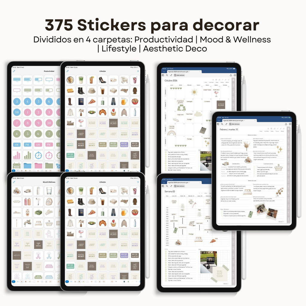 Agenda Digital Vichy Gris 2026 Diaria