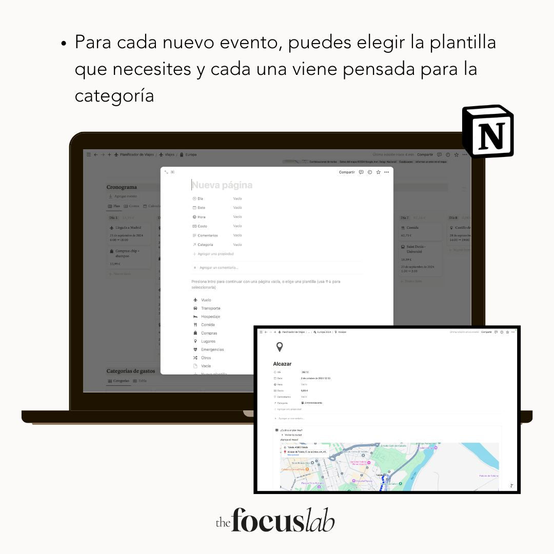 Planificador de Viajes Notion | Plantilla Digital Interactiva - Portada del planner digital