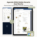 Agenda Digital Azul 2026 Diaria - Vista principal para iPad