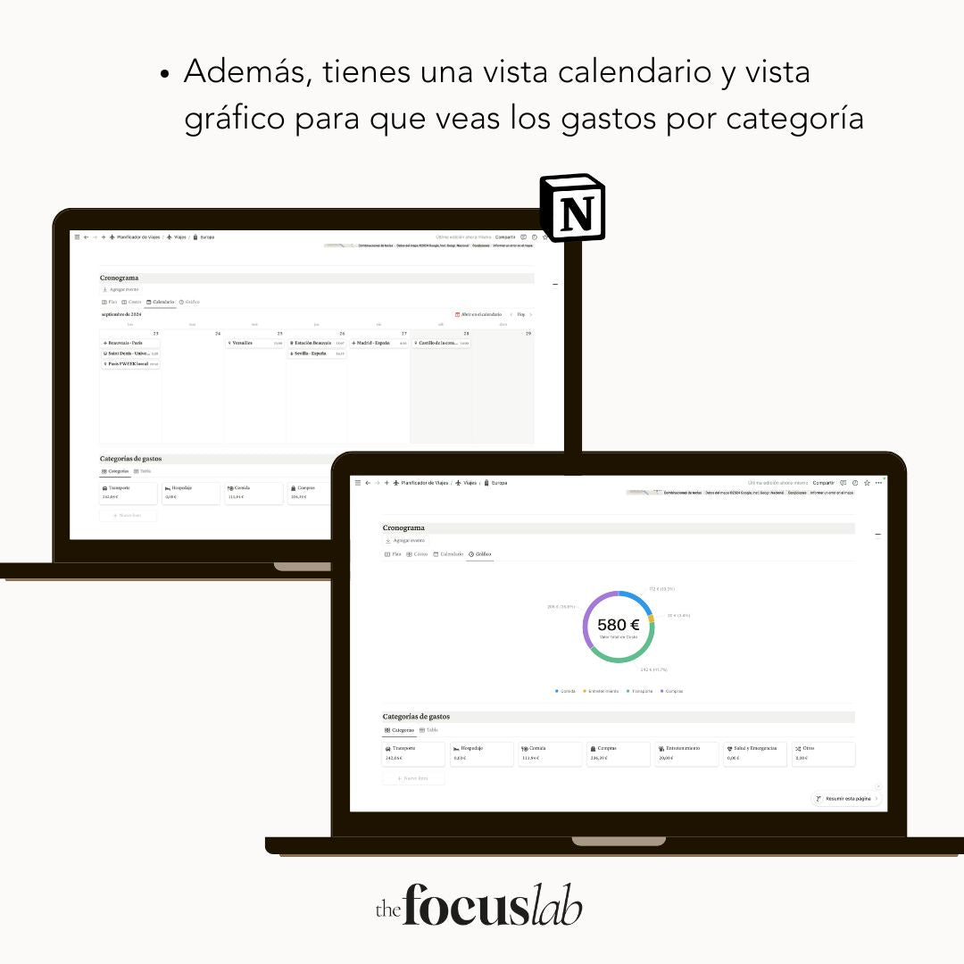 Planificador de Viajes Notion | Plantilla Digital Interactiva