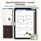 Agenda Digital Chocolate 2026 Diaria - Diseño de página semanal