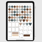 Stickers Digitales | Minimal Collection | Pack de 228 stickers - Diseño de página mensual