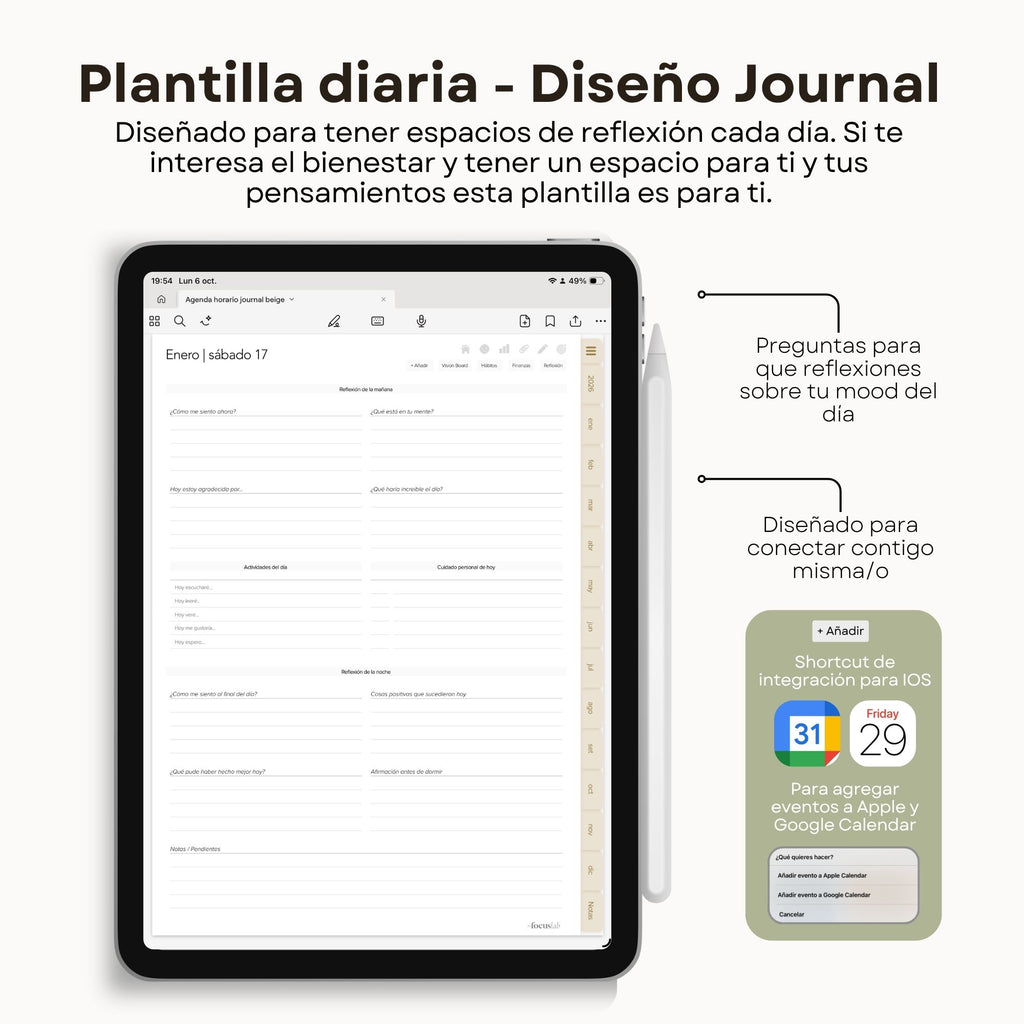 Agenda Digital Beige 2026 Diaria