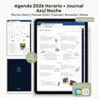 Agenda Digital Azul 2026 Diaria - Diseño de página semanal