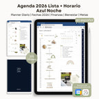 Agenda Digital Azul 2026 Diaria - Diseño de página mensual
