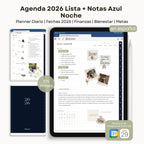 Agenda Digital Azul 2026 Diaria - Detalle de diseño