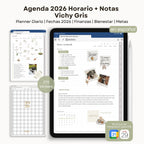 Agenda Digital Vichy Gris 2026 Diaria