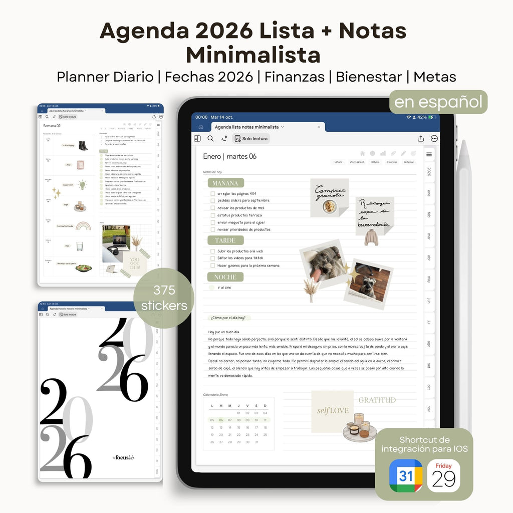 Agenda Digital Minimalista 2026 Diaria