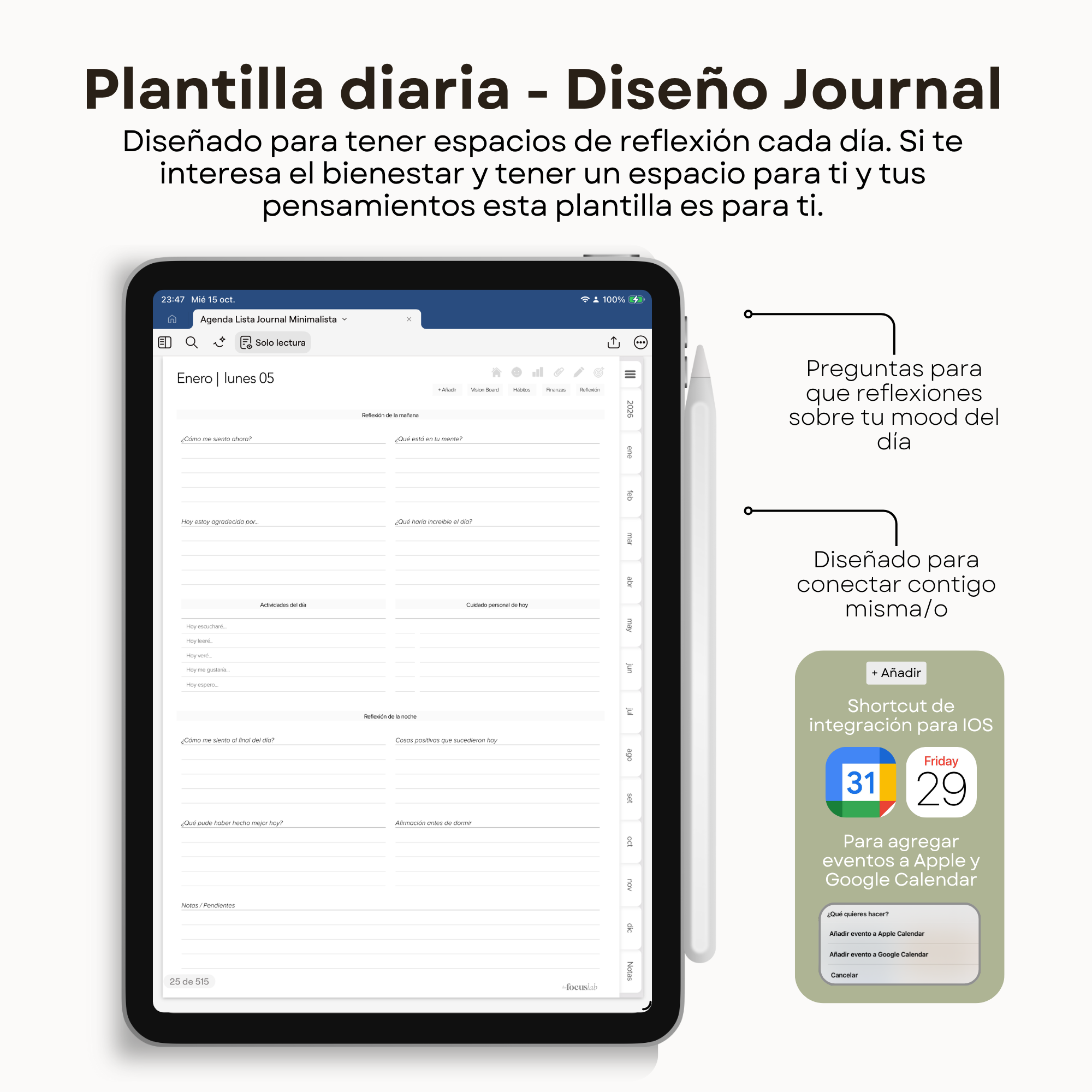 Agenda Digital Minimalista 2026 Diaria