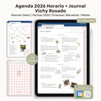Agenda Digital Vichy Rosado 2026 Diaria - Diseño de página semanal