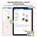 Agenda Digital Vichy Rosado 2026 Diaria - Detalle de diseño