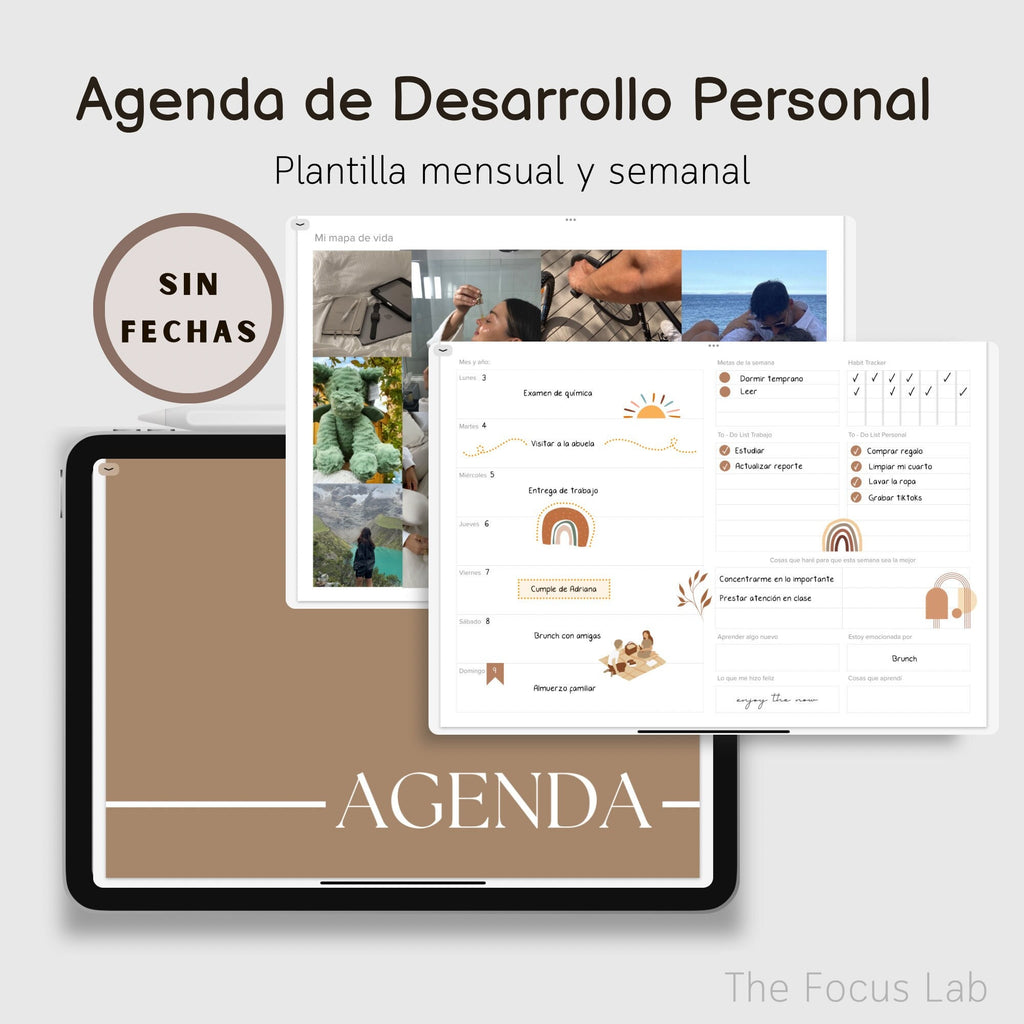 Agenda de Desarrollo Personal Digital Sin Fecha - Vista principal para iPad