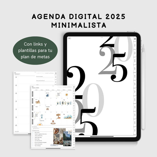 Agenda Digital 2025 Minimalista con Links para iPad