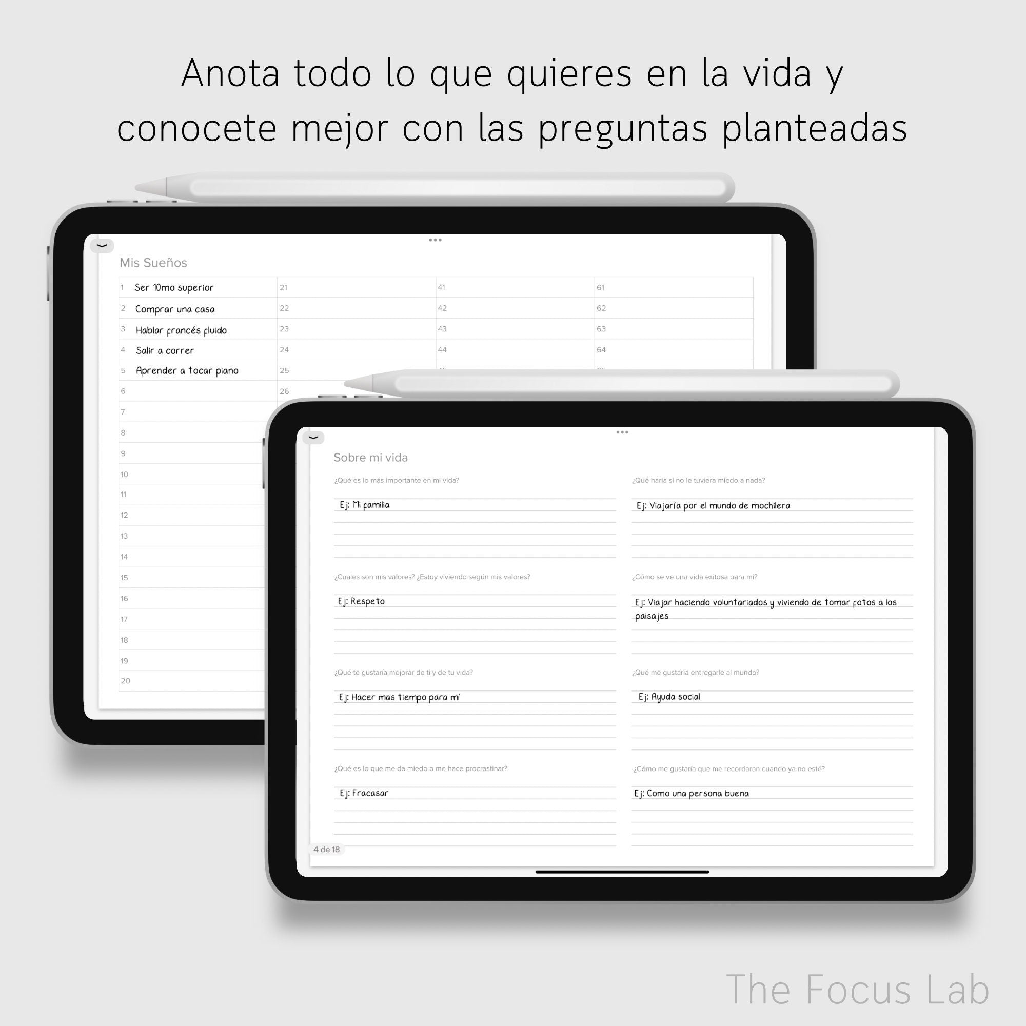 Agenda de Desarrollo Personal Digital Sin Fecha - Vista interior de páginas