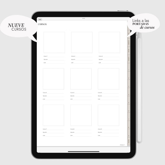 UPlanner Beige - Cuaderno digital interactivo para la universidad con STICKERS de regalo