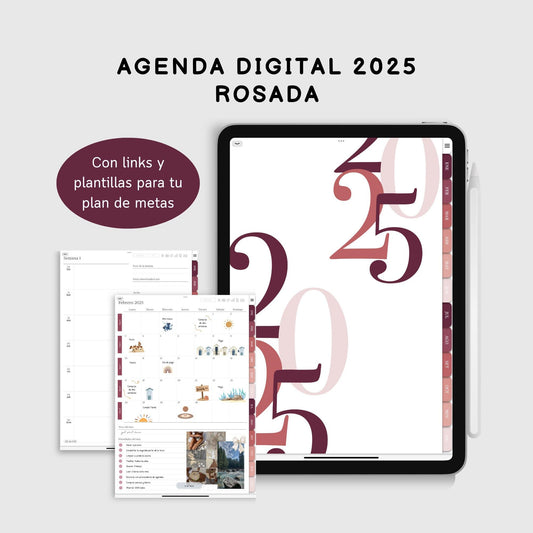 Agenda Digital 2025 Rosado con Links para iPad