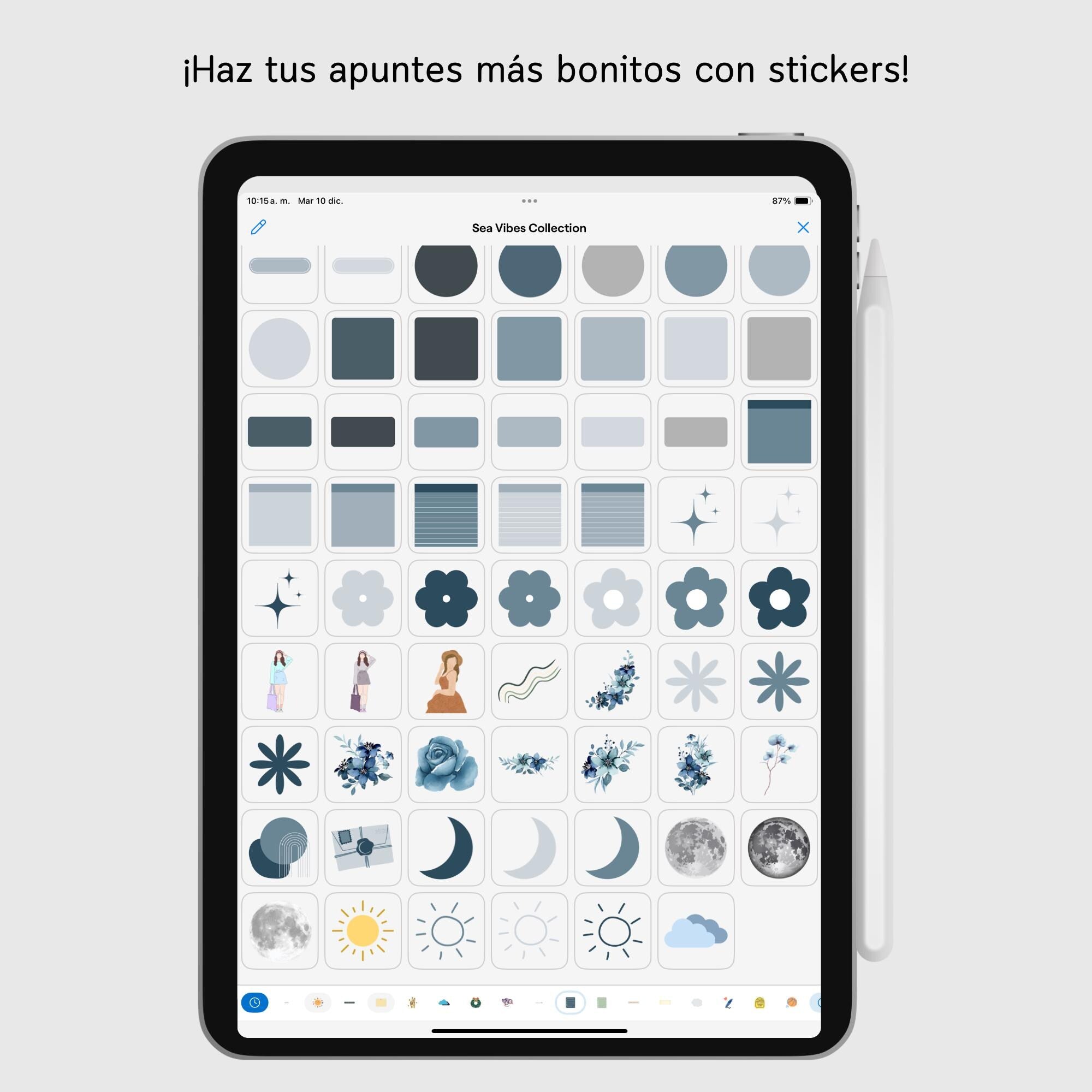 Stickers Digitales | Sea Vibes Collection | Pack de 220 unidades - Página de hábitos y metas